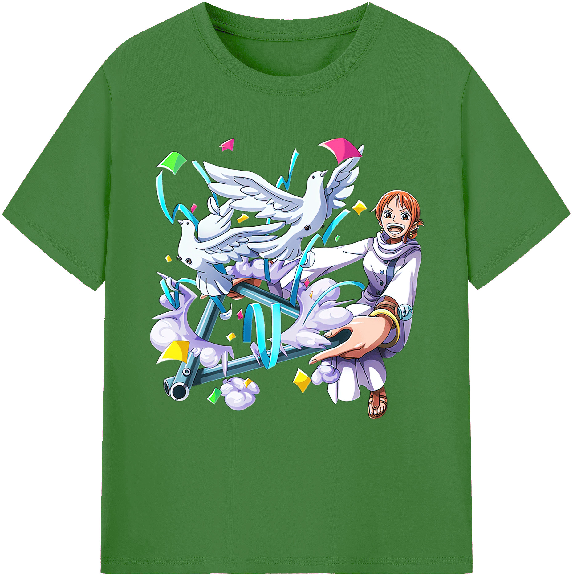 （画像用） ワンピース ナミ ONE PIECE Nami レディースカジュアルプリントTシャツ（綿100％）